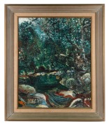 JOHN PERCEVAL&nbsp;(1923-2000), (landscape with bridge), oil on composition board, signed lower left "Perceval, '59", 66 x 53cm, 85 x 72cm overall PROVENANCE: Purchased by the vendors father directly from the artist, who were close friends - 3