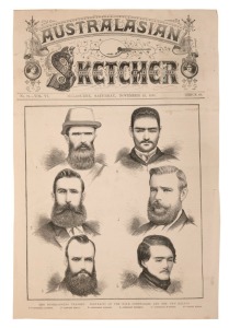 KELLY GANG INTEREST. Bound volume of the AUSTRALASIAN SKETCHER with several references to the famous bushranger gang, as well as other notable events such as the Loch Ard wreck.