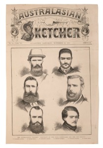 KELLY GANG INTEREST. Bound volume of the AUSTRALASIAN SKETCHER with several references to the famous bushranger gang, as well as other notable events such as the Loch Ard wreck. 