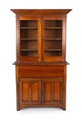 An impressive antique Australian fiddleback blackwood secretaire bookcase, 19th/20th century, ​​​​​​​208cm high, 120cm wide, 48cm deep