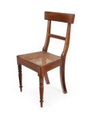 A set of six antique Australian cedar spade back dining chairs with turned legs and rattan seats, early to mid 19th century, ​​​​​​​92cm high - 2