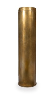 WWI period German artillery shell dated June 1918, stamped "KARLSRUHE", an imposing 108cm high, 27.5cm diameter at base