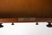 An impressive antique Australian library partners desk with D-ended inset writing surface and&nbsp;crossbanded edge. The pedestals with four graduated drawers to each side standing on a recessed plinth with footrest, circa 1880. Full cedar construction. 66cm h - 3