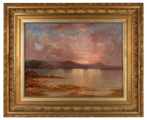 WILLIAM CHARLES PIGUENIT (attributed), (1836-1915), (Faith Hope Charity Islands, Port Esperance, Tasmania), oil on canvas, ​​​​​​​housed in original gilt frame, 49 x 64cm, 73 x 90cm overall