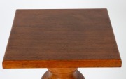 An Australian solid maple pedestal with baluster trunk, square top, conforming base and bun feet, circa 1910, 103cm high, 40cm wide, 40cm deep, (square top 29 x 29cm) - 2