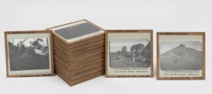 A series of magic-lantern slides by T.W. Cameron of Bourke St., Melbourne, depicting an early 1900s trip in the outback by bull-nose Ford with a field camera, (29).