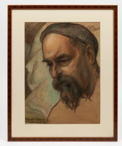 ROBERT HOFMANN (Austria, Australia, via the "Dunera", USA, 1889 - 1987), (Portrait of Ivan Mestrovic), pastel, signed lower left and endorsed "Syracuse N.Y. '49", 33 x 24cm; overall 43 x 34.5cm.