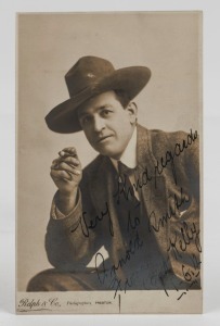 CAPTAIN KELLY real photo postcard, signed and endorsed, dated 1912