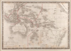 C.V. MONIN Oceanie par C.V.Monin, 1834, steel engraved map of Australasia and Polynesia, with large insert map of New South Wales, from "Atlas Classique de la Geographie Ancienne et Moderne", 28 x 40cm