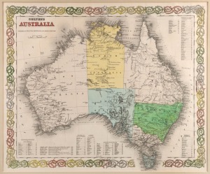 G.W. & C.B. COLTON, (New York), Colton's Australia, hand-coloured steel engraving, 1865, a highly detailed map, 33 x 40cm; mounted.