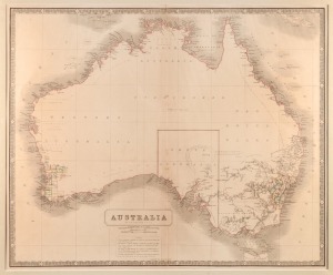 A.K. JOHNSTON, AUSTRALIA, circa 1850, steel engraving with borders hand-coloured, 50 x 61cm; mounted.