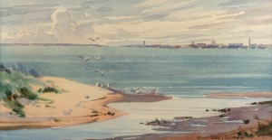 LANCE SULLIVAN (1916-1984), Williamstown, watercolour, signed lower right "Lance Sullivan", 21 x 41cm, 52 x 60cm overall