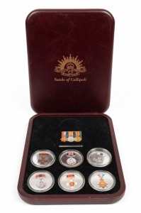 SANDS OF GALLIPOLI boxed set of limited edition medallions, 30 x 23cm