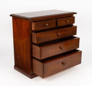 An antique Australian cedar apprentice chest of five drawers, 19th/20th century, 46cm high, 48cm wide, 25cm deep - 2