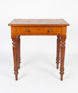 An antique Australian silky oak one drawer occasional table, Queensland origin, 19th century, ​​​​​​​77cm high, 72cm wide, 48cm deep