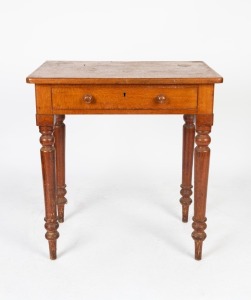 An antique Australian silky oak one drawer occasional table, Queensland origin, 19th century, 77cm high, 72cm wide, 48cm deep
