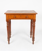 An antique Australian silky oak one drawer occasional table, Queensland origin, 19th century, ​​​​​​​77cm high, 72cm wide, 48cm deep
