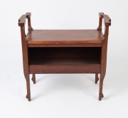 An antique jarrah piano seat with open front compartment, Western Australian origin, early 20th century, 67cm high, 71cm wide, 41cm deep - 2
