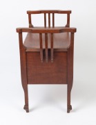 An antique jarrah piano seat with open front compartment, Western Australian origin, early 20th century, 67cm high, 71cm wide, 41cm deep - 3