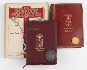 SCOTCH COLLEGE, MELBOURNE group of books, journals and two medallions, 20th century, (9 items)