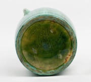 JOHN CAMPBELL large green glazed pottery vase with two handles, incised "John Campbell, Tasmania", 35cm high - 2