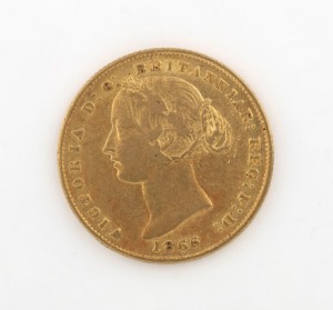 An 1866 Sydney Mint gold sovereign