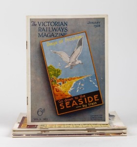 "The Victorian Railways Magazine": Six complete editions between September 1926 and June 1930, with cover artwork by Angus Mac, Percy Trompf, H. Jack, etc. 