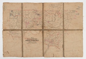 DEPARTMENT OF LANDS AND SURVEY Sectioned map titled "Part of Coranderrk Aboriginal Reserve Parish of Gracedale County of Evelyn', dated 1917; laid down in eight sections on linen with numerous manuscript annotations marking the 'Sanctuary', 'Commonwealth 