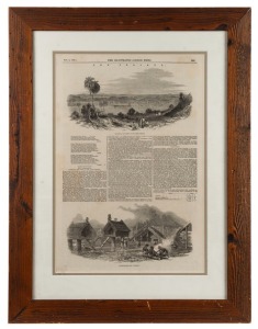 ILLUSTRATED LONDON NEWS framed paper with view of WANGANUI (New Zealand), together with a framed print of PALL MALL, SANDHURST (Bendigo), (2 items), the larger 56 x 43cm overall