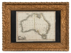 NEW HOLLAND, AUSTRALIA circa 1825 map with attractive vignette lower left of George Stubbs's kangaroo, published by John Thomson of Edinburgh, 19 x 24.5cm, 30 x 41cm overall