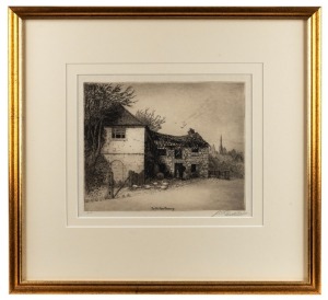 JOSEPH CHRISTIAN GOODHART (1875-1952), The Old Ross Cannery, dry point etching, titled in plate and signed lower right "J. C. Goodhart", 23 x 28cm, 43 x 47cm overall