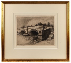 JOSEPH CHRISTIAN GOODHART (1875-1952), Ross Bridge, 1926, ​​​​​​​dry point etching, titled in plate and signed lower right "J. C. Goodhart", 24 x 30cm, 46 x 51cm overall