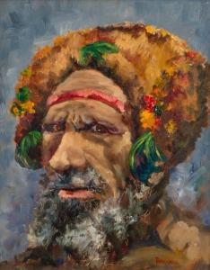 MALCOLM PERRYMAN (1906 - 1983), (Portrait of an aboriginal elder), oil on board, signed lower right, 38 x 30cm; overall 55 x 47cm.