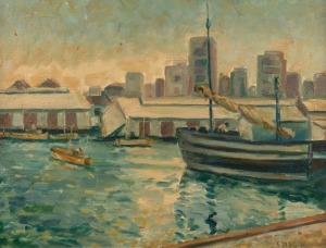 LORNA CHICK (1922 - 2007), (Port Melbourne) circa 1960, oil on board, signed "Chick" lower right, 30 x 40cm; overall 42 x 52cm.