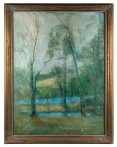 JANE PRICE (attributed) (1860-1948), untitled landscape, oil on canvas, exhibition inventory no.20, ​​​​​​​98 x 72cm, 110 x 87cm overall