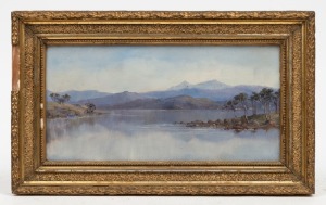 MARGARET ANDERSON HOPE (1848-1934), group of four water scenes, oil on board, three signed "M.A. HOPE", the largest 10 x 29cm, 18 x 36cm overall