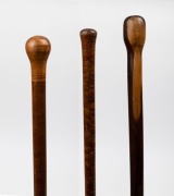 Three Australian walking sticks, blackwood, mulga and myrtle, 19th/20th century, ​​​​​​​the largest 92cm high - 2