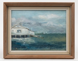 LOUISE TAYLOR, (the boat house), oil on board, signed lower right "Louise Taylor", 21 x 29cm, 29 x 37cm overall