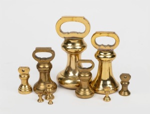 BELL WEIGHTS, an attractive graduated set of ten, quarter ounce to eight pounds, 19th and 20th century