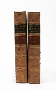 William ERSKINE, "HISTORY OF INDIA under the Two First Sovereigns of the House of Taimur....", [London : Longman, Brown, Green, and Longmans. 1854 1st ed.] in 2 vols., 578 + 586pp; original half-calf over buckram boards with coloured leather title labels 