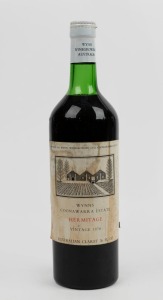 WYNNS COONAWARRA ESTATE, Hermitage, 1970 vintage (1 bottle). Note: Label stained and damaged on reverse with loss.