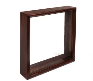 An Australian cedar shadow box picture frame, 31cm high, 31cm wide, 7cm deep