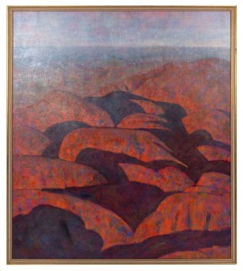 MADELEINE CLEAR (1945 - ), (The Olgas), oil on canvas, signed lower left "M. Clear, '89", 120 x 105cm, 128 x 111cm overall