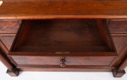 An antique Colonial Australian cedar bookcase with Gothic arched doors, three drawers and full turned columns, New South Wales origin, mid 19th century. Note: This originally was a built-in bookcase, sides have been altered. 259cm high, 146cm wide, 47cm d - 4