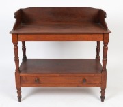 An antique jarrah washstand with single drawer and gallery back, Western Australian origin, 19th century, 91cm high, 91cm wide, 45cm deep - 2