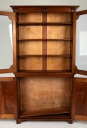 An antique Australian blackwood display cabinet, glazed top fitted with two adjustable shelves, the sides with fielded panels and bracket supported cornice, circa 1900, 199cm high, 110cm wide, 33cm deep - 2