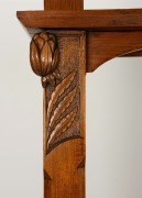 An Arts & Crafts hallstand carved with Australian flora and fauna including possums, koala, cockatoo, gumnuts and leaves, early 20th century, ​​​​​​​206cm high (including cockatoo head piece), 127cm wide, 40cm deep - 4