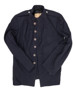 A New South Wales Police tunic (pocketless), circa 1890, with six original NEW SOUTH WALES (Crown) POLICE buttons. An extremely rare survivor.