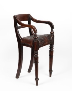 An antique Australian cedar child's highchair, 19th century, 80cm high