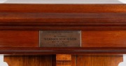 A Gothic revival Tasmanian blackwood lectern with grape and leaf carved panel,&nbsp;mid 20th century, bearing brass dedication plaque "In loving remembrance of my husband, Norman McKinnon who fell asleep in Jesus on June 16th, 1943", 126cm high, 41cm wide, 41c - 5